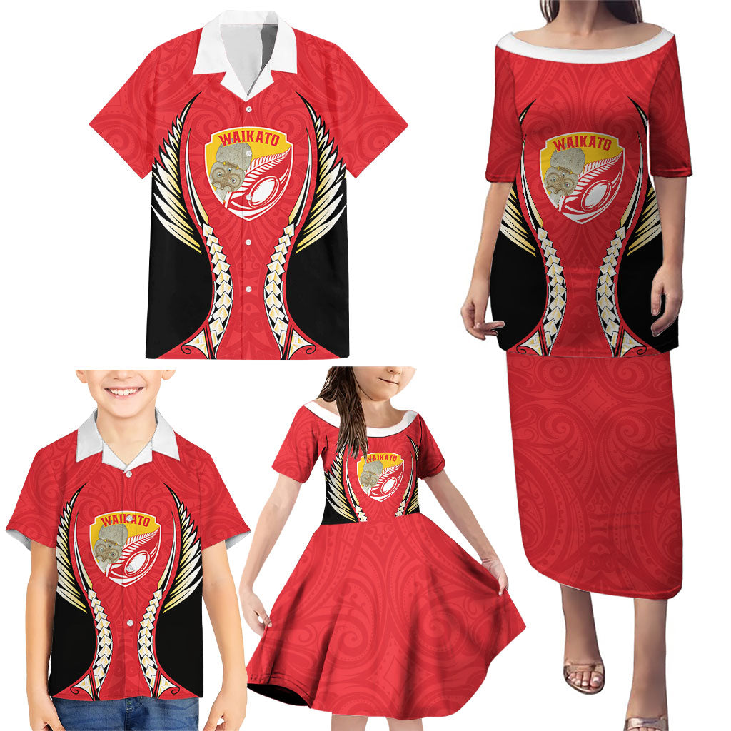 Waikato 2026 Rugby Custom Family Matching Puletasi and Hawaiian Shirt NZ Maori Silver Fern LT14 - Polynesian Pride