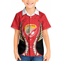 Waikato 2026 Rugby Custom Kid Hawaiian Shirt NZ Maori Silver Fern LT14 Kid Red - Polynesian Pride