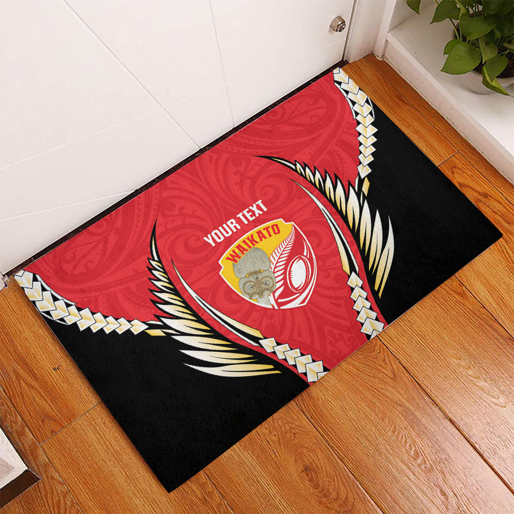 Waikato 2026 Rugby Custom Rubber Doormat NZ Maori Silver Fern