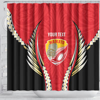 Waikato 2026 Rugby Custom Shower Curtain NZ Maori Silver Fern