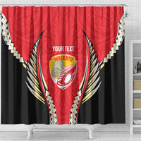 Waikato 2026 Rugby Custom Shower Curtain NZ Maori Silver Fern