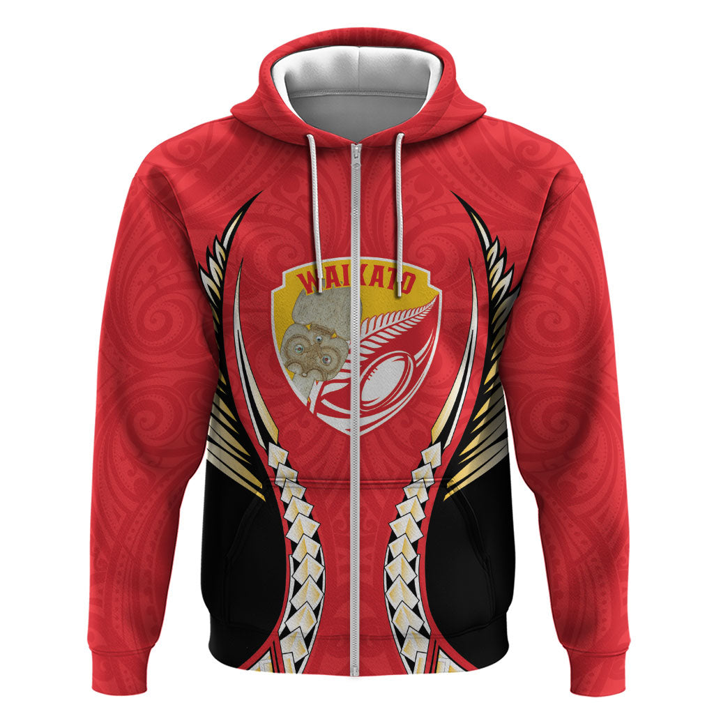 Waikato 2026 Rugby Custom Zip Hoodie NZ Maori Silver Fern