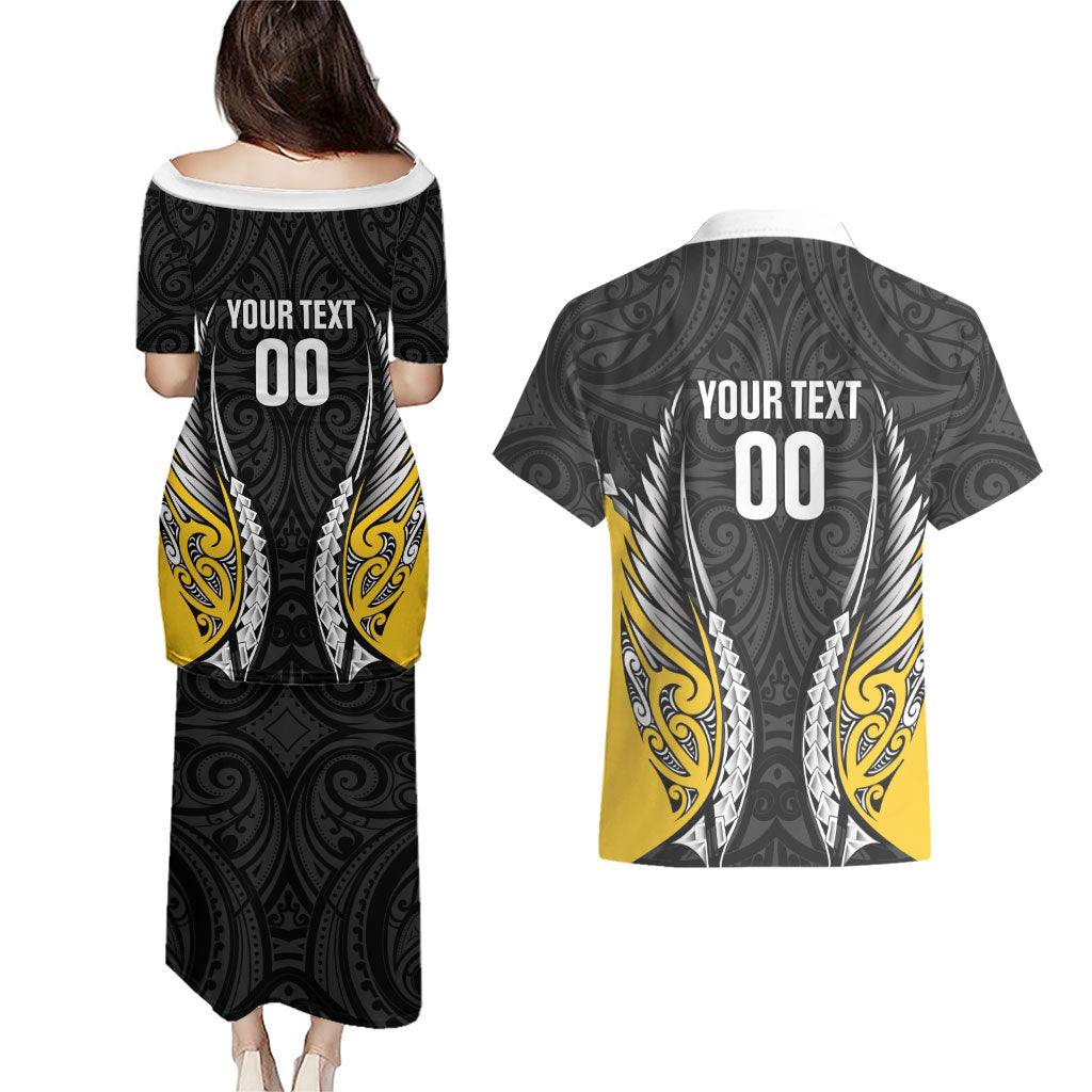 Wellington 2026 Rugby Custom Couples Matching Puletasi and Hawaiian Shirt NZ Maori Silver Fern LT14 - Polynesian Pride