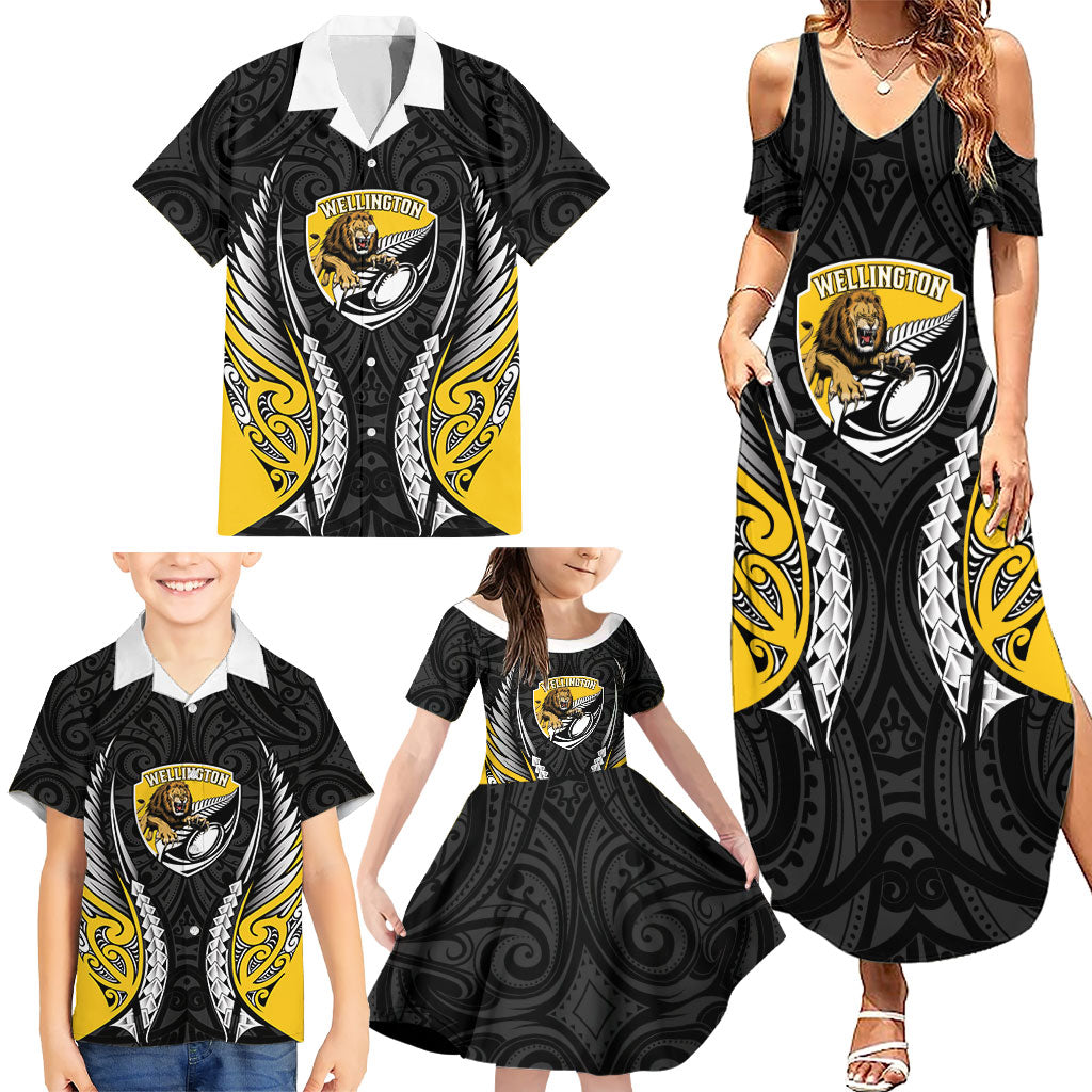 Wellington 2026 Rugby Custom Family Matching Summer Maxi Dress and Hawaiian Shirt NZ Maori Silver Fern LT14 - Polynesian Pride