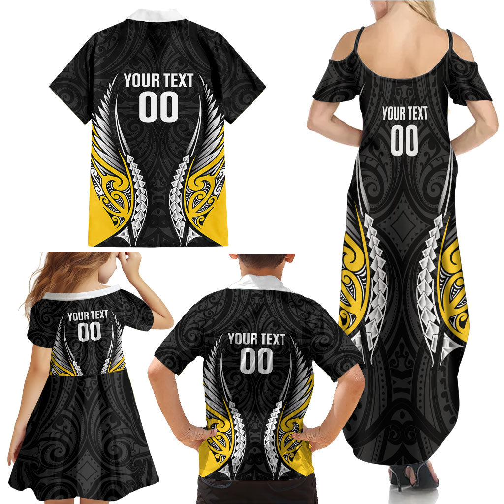Wellington 2026 Rugby Custom Family Matching Summer Maxi Dress and Hawaiian Shirt NZ Maori Silver Fern LT14 - Polynesian Pride