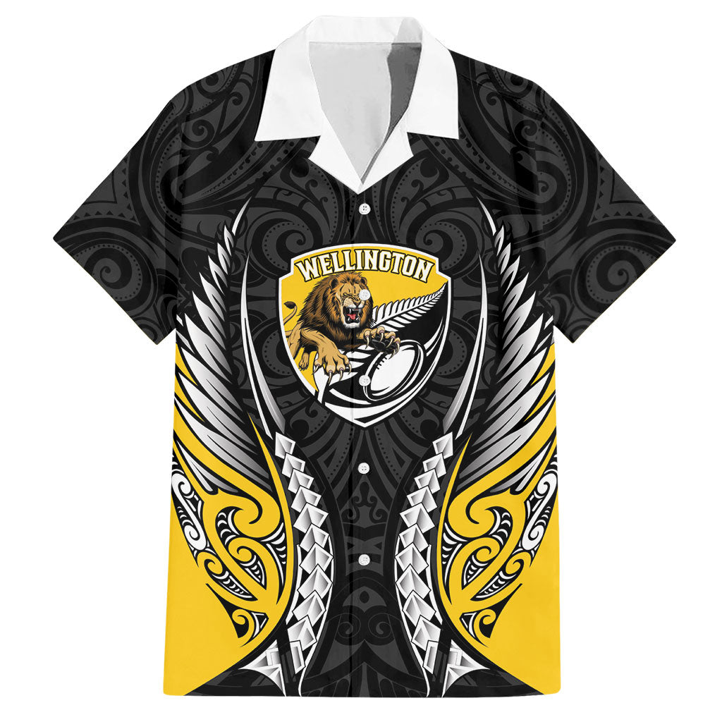 Wellington 2026 Rugby Custom Hawaiian Shirt NZ Maori Silver Fern LT14 Black - Polynesian Pride