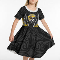 Wellington 2026 Rugby Custom Kid Short Sleeve Dress NZ Maori Silver Fern LT14 - Polynesian Pride