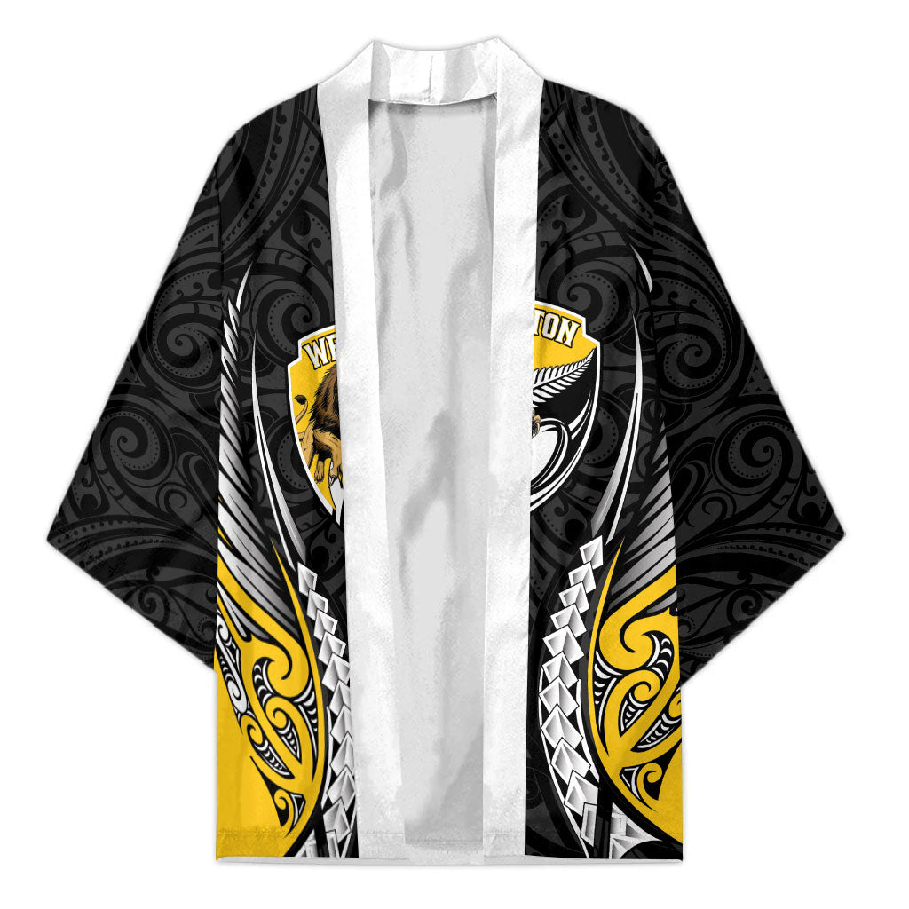 Wellington 2026 Rugby Custom Kimono NZ Maori Silver Fern LT14 Unisex Black - Polynesian Pride