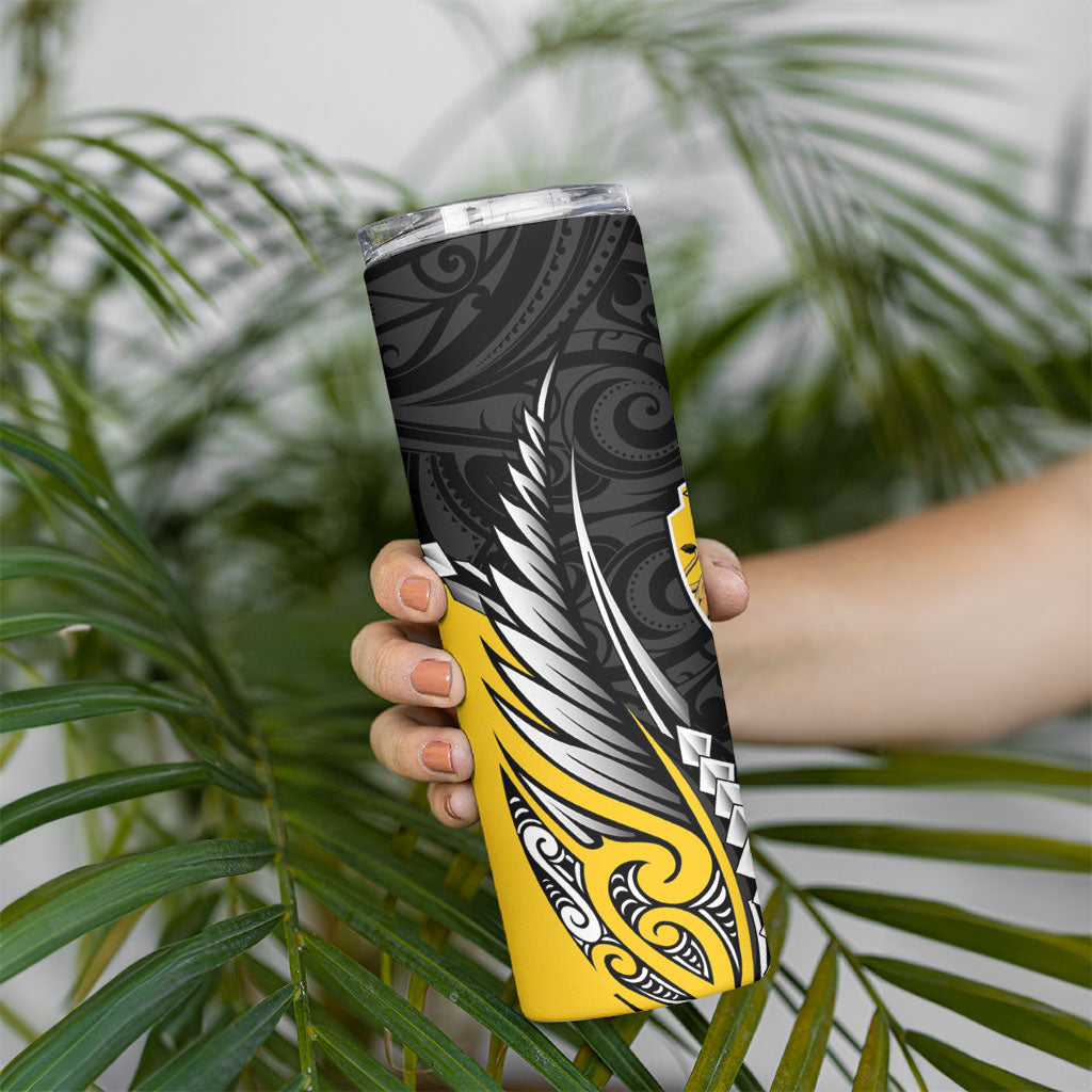 Wellington 2026 Rugby Custom Skinny Tumbler NZ Maori Silver Fern