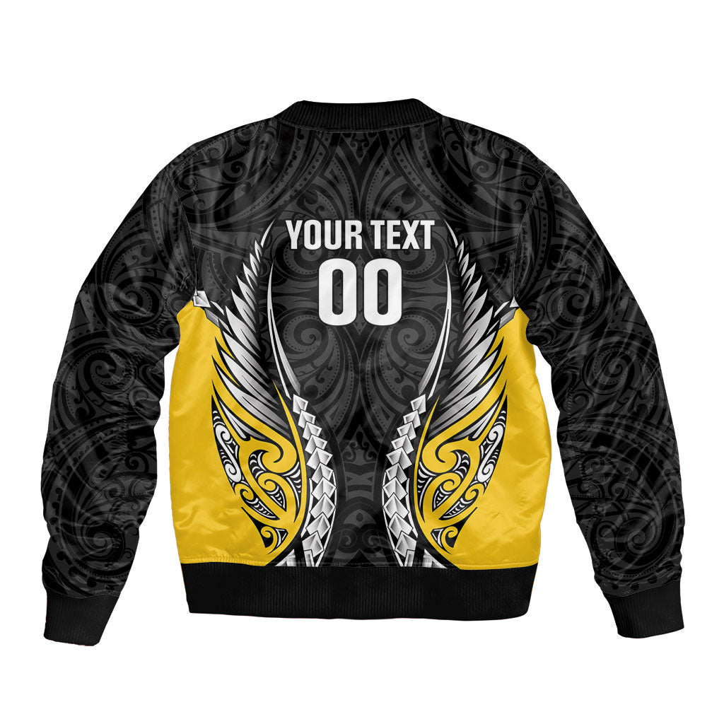 Wellington 2026 Rugby Custom Sleeve Zip Bomber Jacket NZ Maori Silver Fern