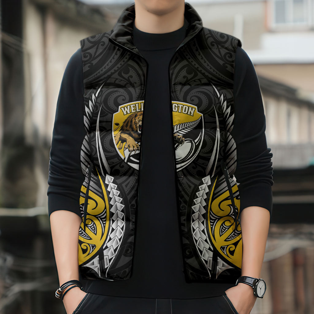Wellington 2026 Rugby Custom Sleeveless Puffer Jacket NZ Maori Silver Fern