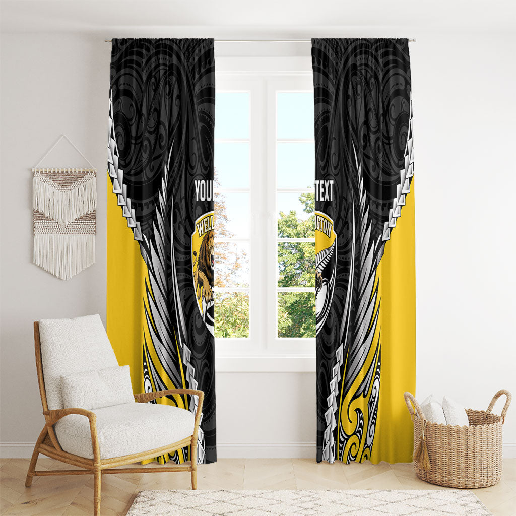 Wellington 2026 Rugby Custom Window Curtain NZ Maori Silver Fern