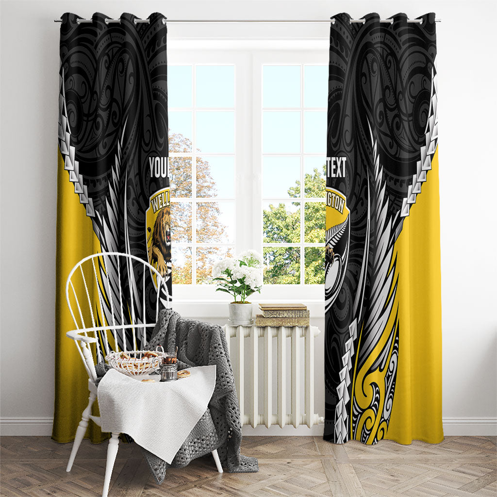 Wellington 2026 Rugby Custom Window Curtain NZ Maori Silver Fern