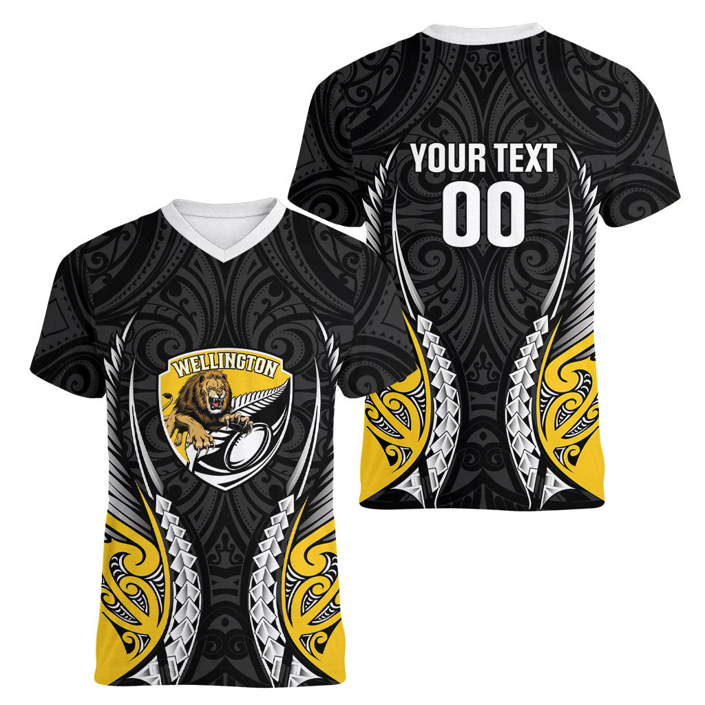 Wellington 2026 Rugby Custom Women V-Neck T-Shirt NZ Maori Silver Fern LT14 - Polynesian Pride