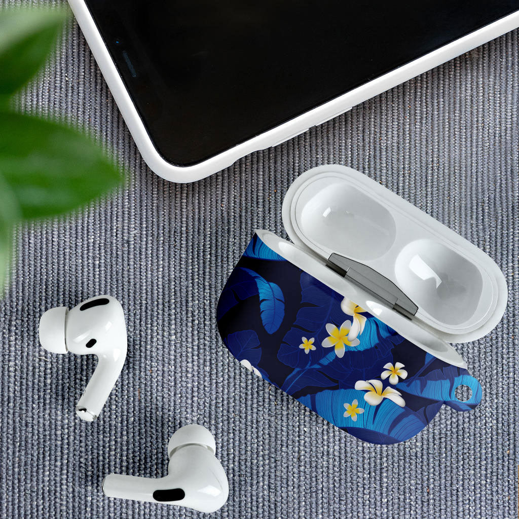 Teal Purple Banana Leaf Hawaii AirPods Case Lau Maia Plumeria Tropical Summer Vibes