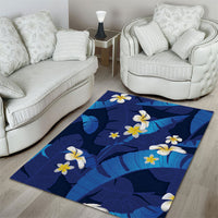 Teal Purple Banana Leaf Hawaii Area Rug Lau Maia Plumeria Tropical Summer Vibes