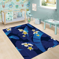 Teal Purple Banana Leaf Hawaii Area Rug Lau Maia Plumeria Tropical Summer Vibes