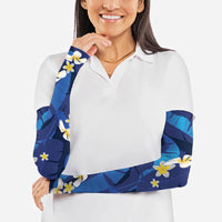 Teal Purple Banana Leaf Hawaii Arm Sleeves Lau Maia Plumeria Tropical Summer Vibes