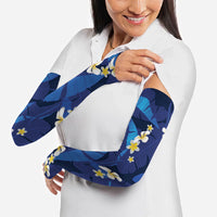 Teal Purple Banana Leaf Hawaii Arm Sleeves Lau Maia Plumeria Tropical Summer Vibes
