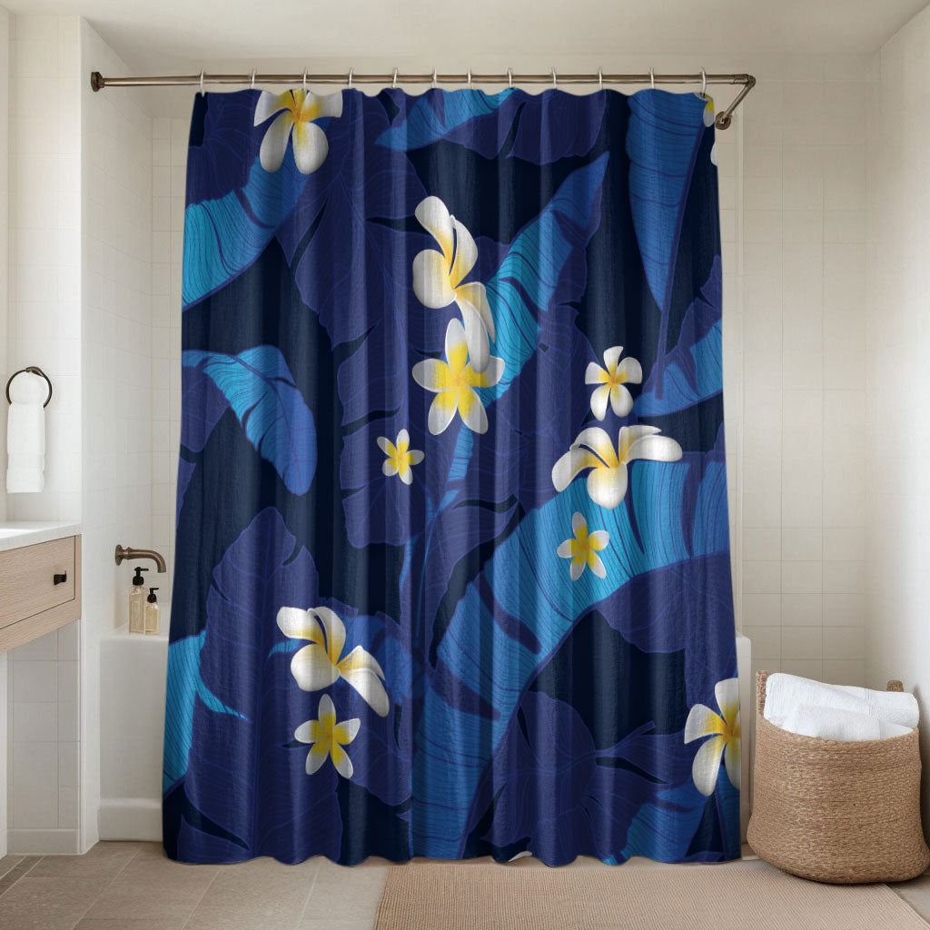 Teal Purple Banana Leaf Hawaii Bathroom Set Lau Maia Plumeria Tropical Summer Vibes