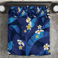 Teal Purple Banana Leaf Hawaii Bedding Set Lau Maia Plumeria Tropical Summer Vibes