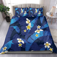 Teal Purple Banana Leaf Hawaii Bedding Set Lau Maia Plumeria Tropical Summer Vibes