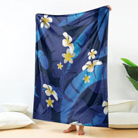 Teal Purple Banana Leaf Hawaii Blanket Lau Maia Plumeria Tropical Summer Vibes