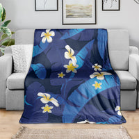 Teal Purple Banana Leaf Hawaii Blanket Lau Maia Plumeria Tropical Summer Vibes