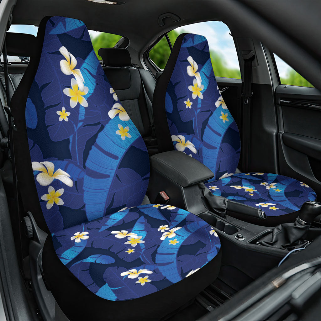 Teal Purple Banana Leaf Hawaii Car Seat Cover Lau Maia Plumeria Tropical Summer Vibes