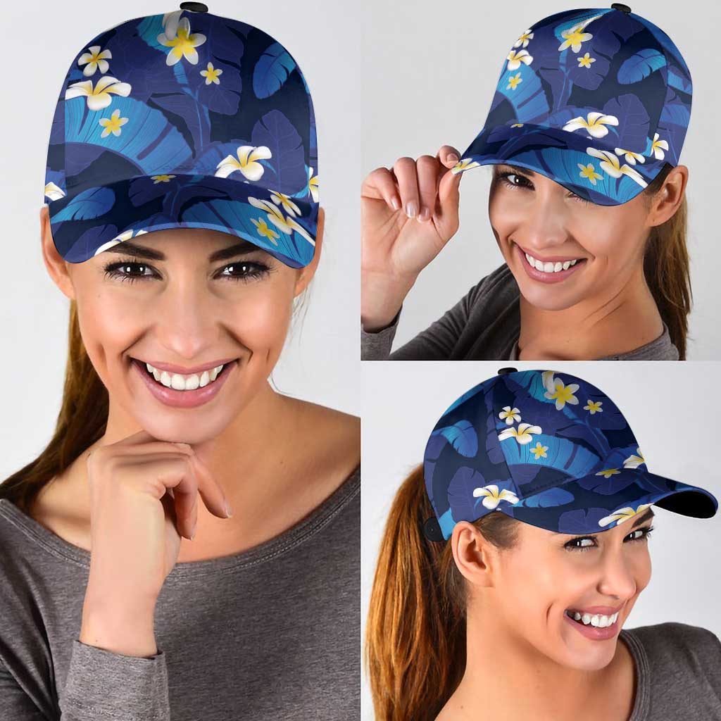 Teal Purple Banana Leaf Hawaii Classic Cap Lau Maia Plumeria Tropical Summer Vibes