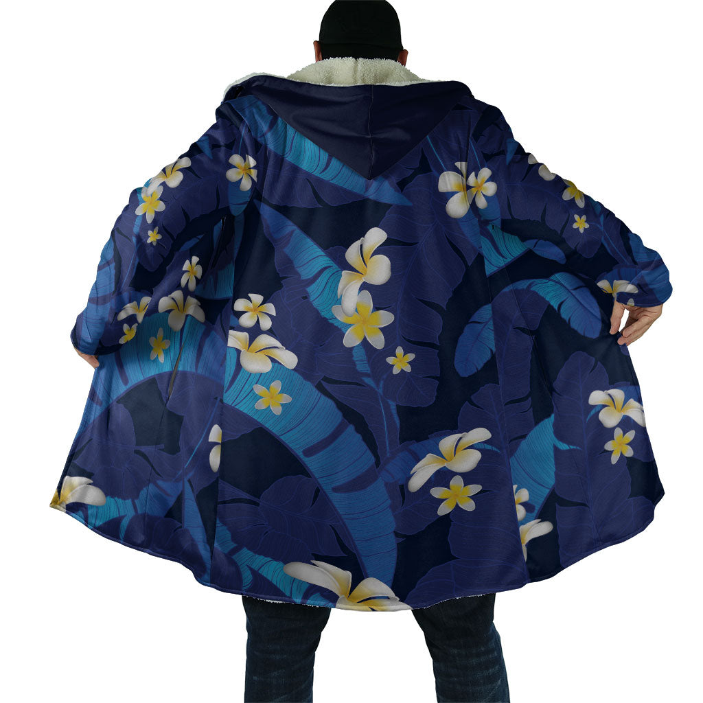 Teal Purple Banana Leaf Hawaii Cloak Lau Maia Plumeria Tropical Summer Vibes