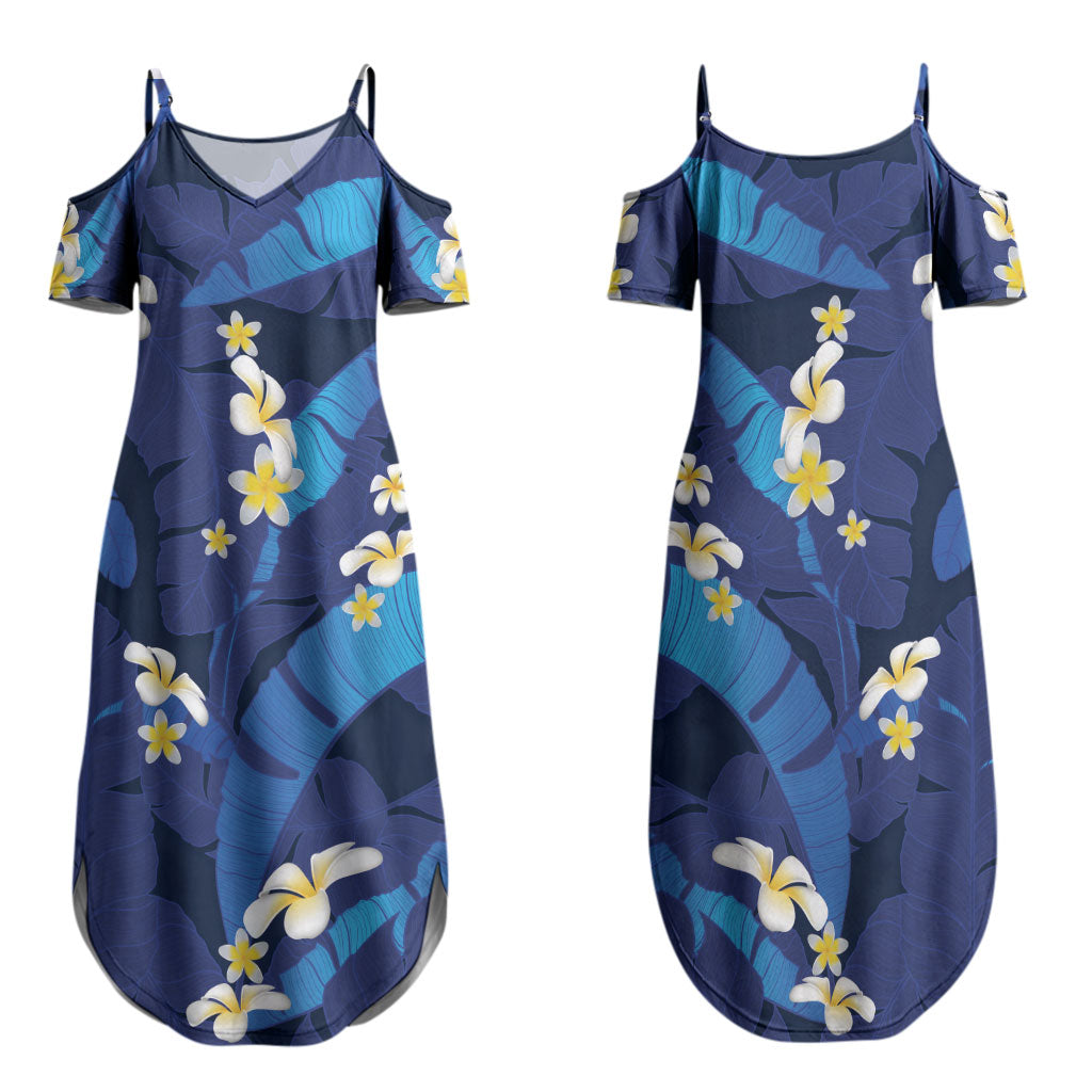 Teal Purple Banana Leaf Hawaii Family Matching Summer Maxi Dress and Hawaiian Shirt Lau Maia Plumeria Tropical Summer Vibes
