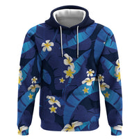 Teal Purple Banana Leaf Hawaii Hoodie Lau Maia Plumeria Tropical Summer Vibes