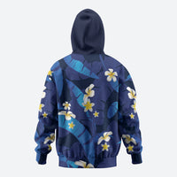 Teal Purple Banana Leaf Hawaii Hoodie Lau Maia Plumeria Tropical Summer Vibes
