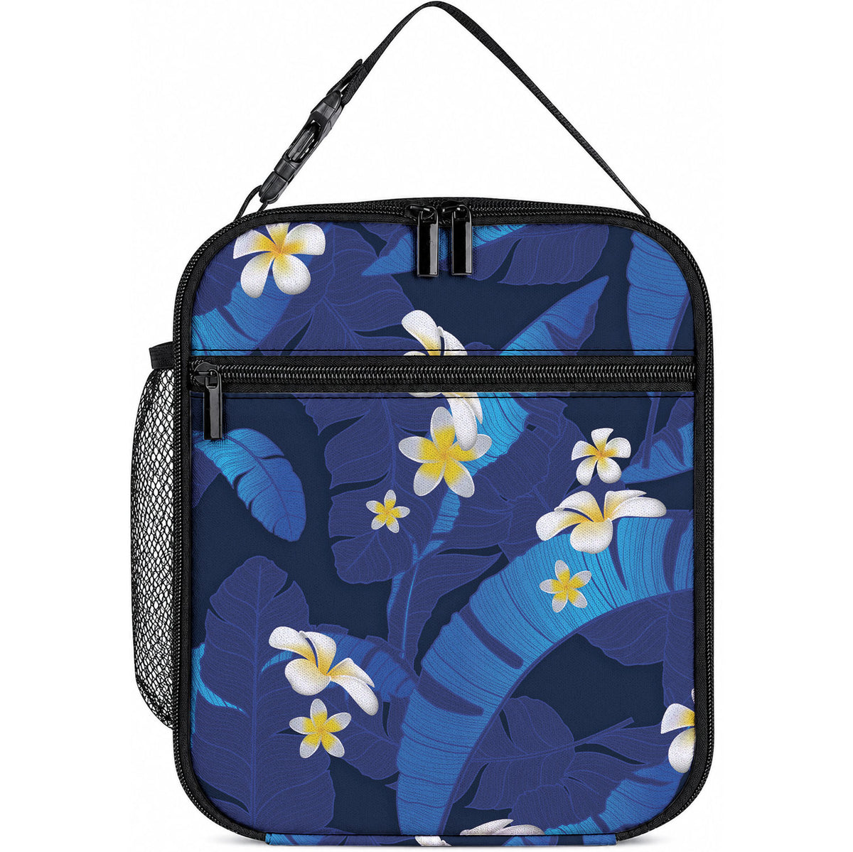 Teal Purple Banana Leaf Hawaii Lunch Bag Lau Maia Plumeria Tropical Summer Vibes