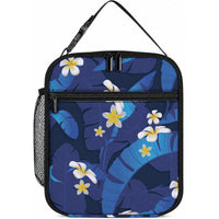Teal Purple Banana Leaf Hawaii Lunch Bag Lau Maia Plumeria Tropical Summer Vibes