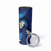 Teal Purple Banana Leaf Hawaii Skinny Tumbler Lau Maia Plumeria Tropical Summer Vibes