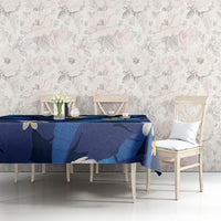 Teal Purple Banana Leaf Hawaii Tablecloth Lau Maia Plumeria Tropical Summer Vibes