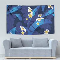 Teal Purple Banana Leaf Hawaii Tapestry Lau Maia Plumeria Tropical Summer Vibes