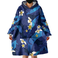 Teal Purple Banana Leaf Hawaii Wearable Blanket Hoodie Lau Maia Plumeria Tropical Summer Vibes