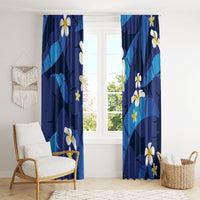 Teal Purple Banana Leaf Hawaii Window Curtain Lau Maia Plumeria Tropical Summer Vibes