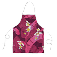 Pink Banana Leaf Hawaii Apron Lau Maia Plumeria Tropical Summer Vibes