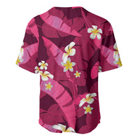 Pink Banana Leaf Hawaii Baseball Jersey Lau Maia Plumeria Tropical Summer Vibes