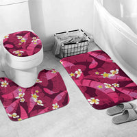 Pink Banana Leaf Hawaii Bathroom Set Lau Maia Plumeria Tropical Summer Vibes