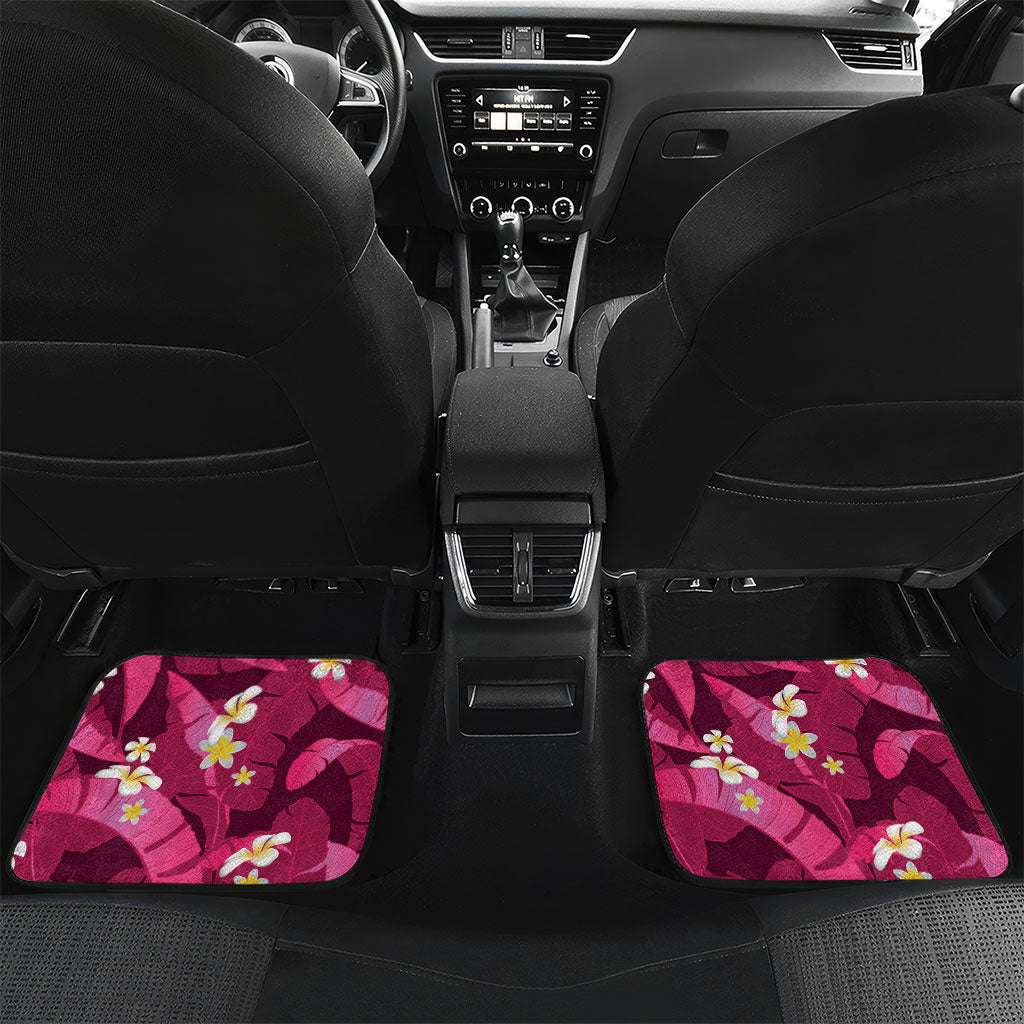 Pink Banana Leaf Hawaii Car Mats Lau Maia Plumeria Tropical Summer Vibes