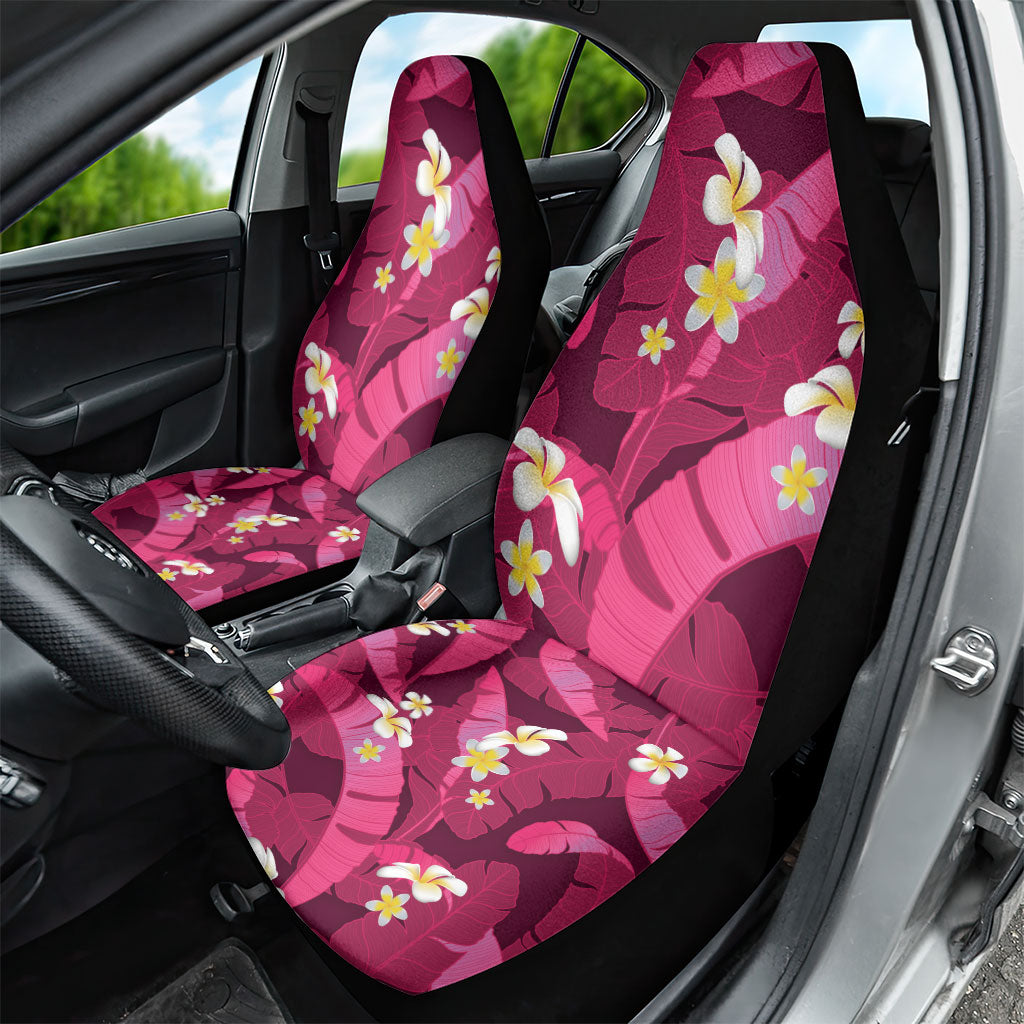 Pink Banana Leaf Hawaii Car Seat Cover Lau Maia Plumeria Tropical Summer Vibes