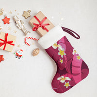 Pink Banana Leaf Hawaii Christmas Stocking Lau Maia Plumeria Tropical Summer Vibes LT14 - Polynesian Pride