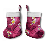 Pink Banana Leaf Hawaii Christmas Stocking Lau Maia Plumeria Tropical Summer Vibes LT14 - Polynesian Pride