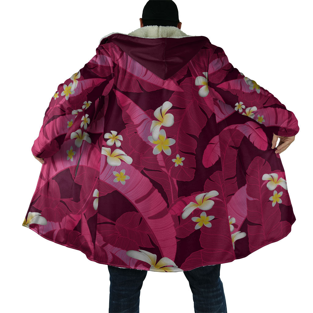 Pink Banana Leaf Hawaii Cloak Lau Maia Plumeria Tropical Summer Vibes