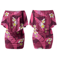 Pink Banana Leaf Hawaii Couples Matching Off Shoulder Short Dress and Long Sleeve Button Shirt Lau Maia Plumeria Tropical Summer Vibes